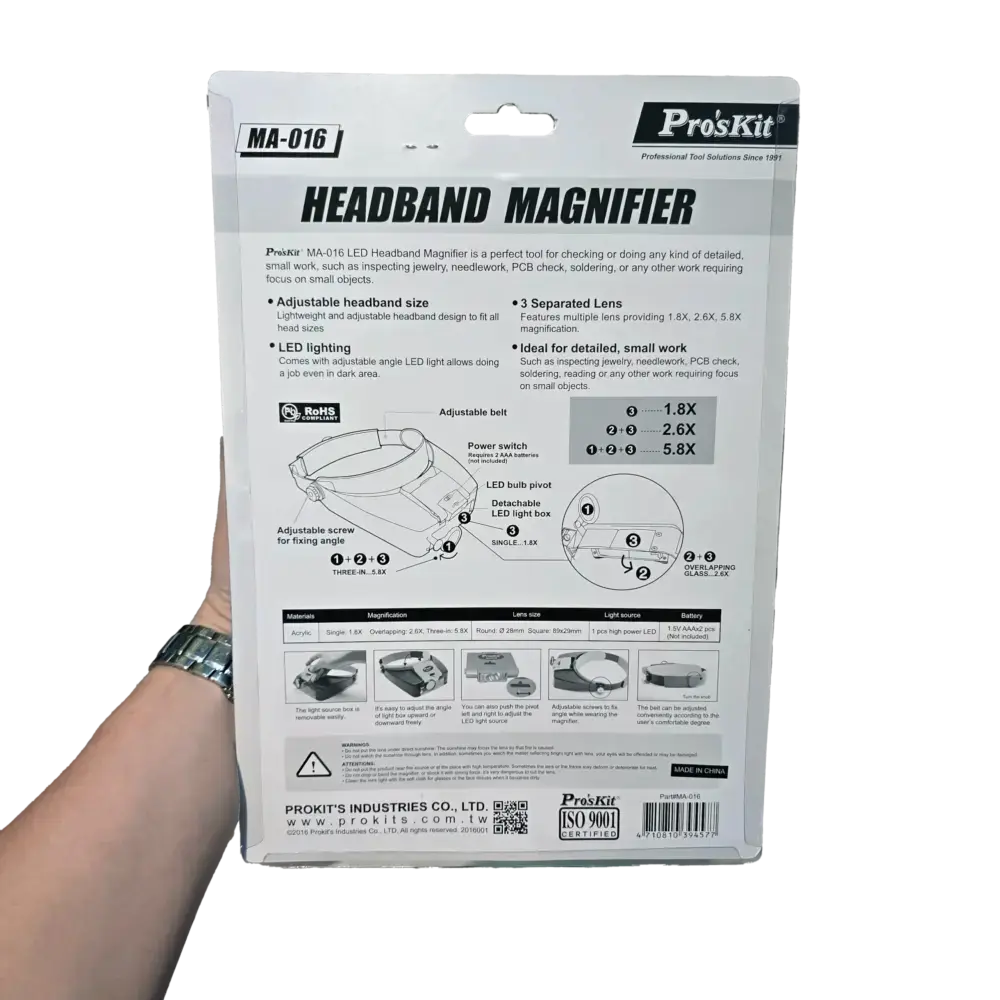 ذره بین کالاهی پروسکیت مدل Proskit MA-016