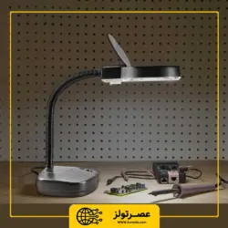 ذره ‌بین پایه‌دار رومیزی خرطومی مدل 208-مهتابی
