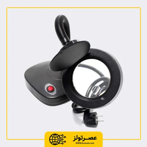 ذره ‌بین پایه‌دار رومیزی خرطومی مدل 208-مهتابی