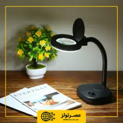 ذره بین پایه دار رومیزی خرطومی مدل 308-LED
