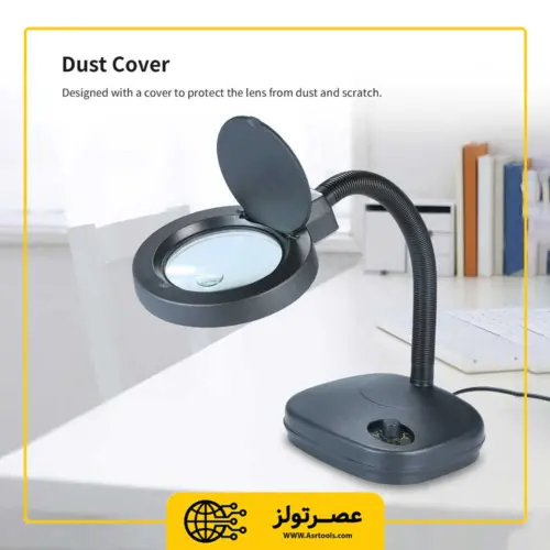 ذره بین پایه دار رومیزی خرطومی مدل 308-LED