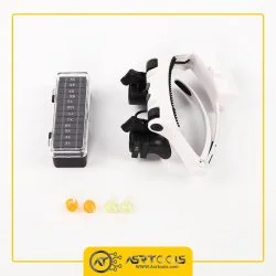 Magnifier with 2 LED Interchangeable Warm and Cold Light Lampsahde-0-ذره بین فریم عینکی مدل 21-32225