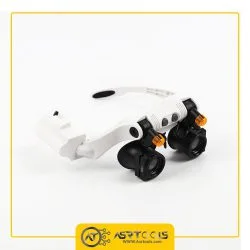 Magnifier with 2 LED Interchangeable Warm and Cold Light Lampsahde-0-ذره بین فریم عینکی مدل 21-32225