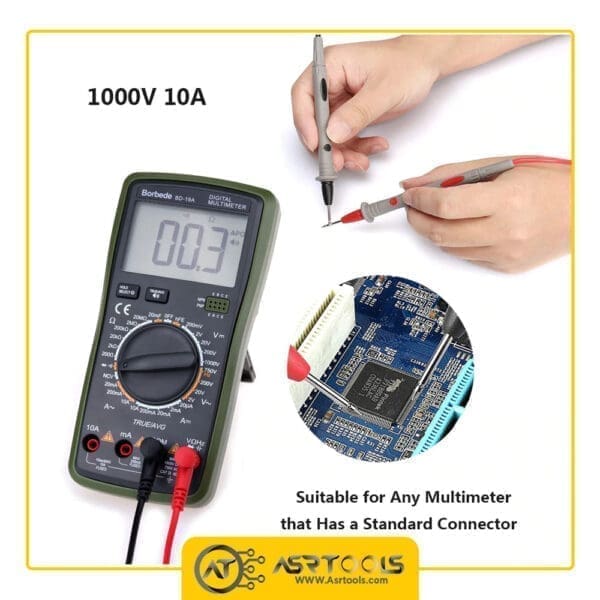 Multimeter Test Leads Banana Plug 1000V 10A Digital Multimeter Probes Electrical Test asr1010 Probe Multimeter Pen-0-پراب مولتی متر مدل ASR1010