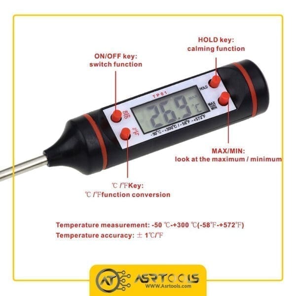 barbecue thermometer -50-300 tp01-0-دماسنج میله ای تی اس آی مدل TSi TP01