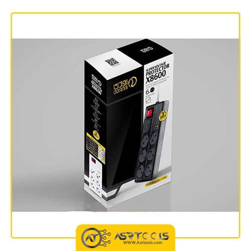 محافظ برق کتابی اودانا مدل X8600 مخصوص صوتی و تصویری-0-super voltage protector odana X8600 6 POWER Socket 3m
