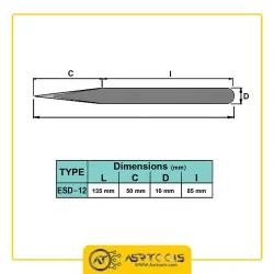 انبر پنس دیتک مدل DTEC ESD-12 سایز 135 میلی متر -0-dtec-esd-12-tweezers