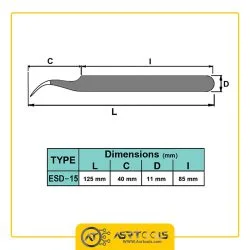 انبر پنس دیتک مدل DTEC ESD-15 سایز 120 میلی متر-0-dtec-esd-15-tweezers