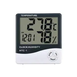 دماسنج، رطوبت سنج و ساعت رومیزی مدل HTC-1-0-Indoor Digital Thermometer Hygrometer Meter Clock HTC-1