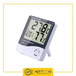 دماسنج، رطوبت سنج و ساعت رومیزی مدل HTC-1-0-Indoor Digital Thermometer Hygrometer Meter Clock HTC-1