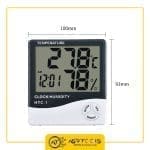 دماسنج، رطوبت سنج و ساعت رومیزی مدل HTC-1-0-Indoor Digital Thermometer Hygrometer Meter Clock HTC-1