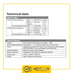 ارت تستر سه سیم ویکتور مدل Vicctor 4105A-0-4105A Victor Digital Earth Resistance Tester Earth Meter Ground Resistance Meter 1 order