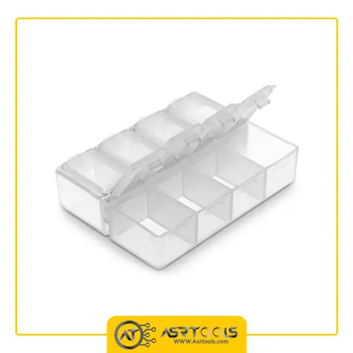 جعبه قطعات SMD پروسکیت مدل ProsKit 903-133S-0-Free Shipping Pros'Kit 903-133S Durable 8 Grids Mini Anti-shock Plastic Tool Box Electronic Component Storage Box Hand Tool Case