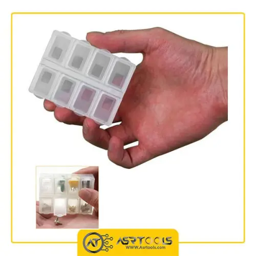 جعبه قطعات SMD پروسکیت مدل ProsKit 903-133S-0-Free Shipping Pros'Kit 903-133S Durable 8 Grids Mini Anti-shock Plastic Tool Box Electronic Component Storage Box Hand Tool Case