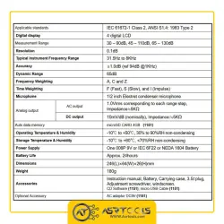 صدا سنج تی ای اس مدل TES-1150-0-TES-1150 Digital Sound Level Meter 30 To 130 DB DCAC Noise Tester