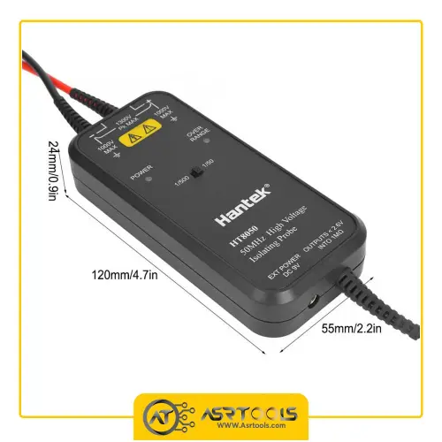 پراب دیفرانسیلی (ایزوله) اسیلوسکوپ هانتک مدل HANTEK HT-8050-5-Hantek HT8050 Oscilloscope Probe Oscilloscope High Voltage Differential Probe 150 1500 US Plug 100-240V