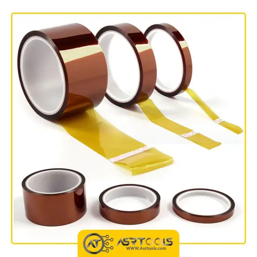 چسب نسوز کپتون مدل Kapton 50mm-0-kapton-tape-bga-high-temperature-heat-resistant-polyimide-pcb-bga-wave-soldering-50mm