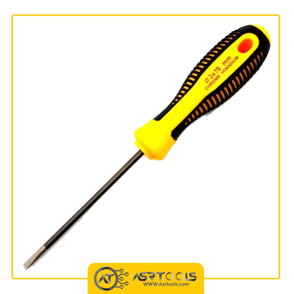 پیچ گوشتی دو سو 7.5 سانتی متر مدل 3x75 20745 3 پیچ گوشتی دو سو 7.5 سانتی متر مدل 75×3-0-chrome-vanadium-screwdriver-3x75mm-y20745