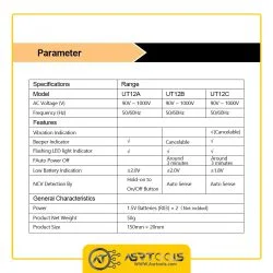 تستر ولتاژ یونی تی مدل UNI-T UT12A ASRTOOLS