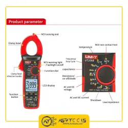 مولتی متر کلمپی یونی تی مدل UNI-T UT208B asrtools