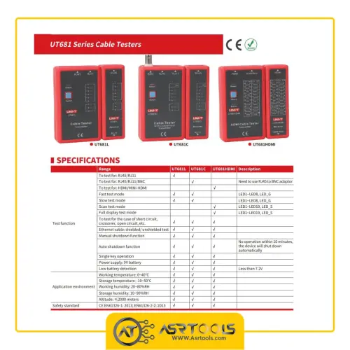 تستر کابل شبکه یونی تی مدل UNI-T UT681C ASRTOOLS