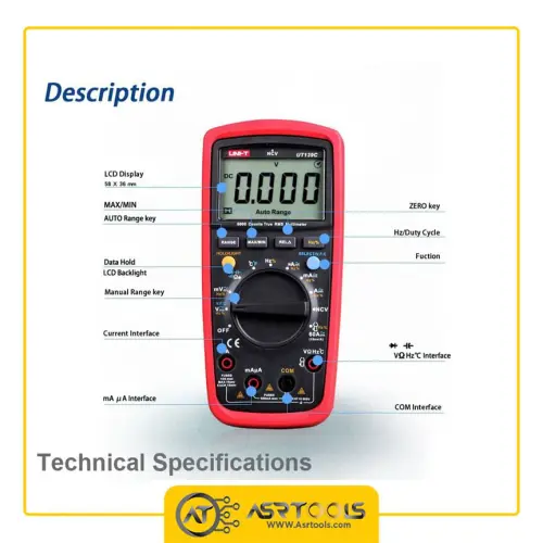 مولتی متر دیجیتال یونی تی مدل UNI-T UT139C ASRTOOLS