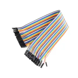 سیم فلت برد بورد دو سر ماده ای مدل 20cm مجموعه 40 عددی-0-40pcs Dupont Line 20CM 40Pin female to Female Jumper Wire breadboard Dupont raspberry arduino orange pi wifi vendo techcircuit tech circuit