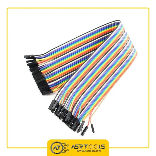 سیم فلت برد بورد دو سر ماده ای مدل 20cm مجموعه 40 عددی-0-40pcs Dupont Line 20CM 40Pin female to Female Jumper Wire breadboard Dupont raspberry arduino orange pi wifi vendo techcircuit tech circuit