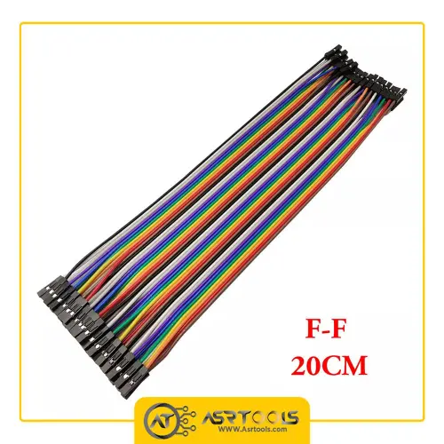 سیم فلت برد بورد دو سر ماده ای مدل 20cm مجموعه 40 عددی-0-40pcs Dupont Line 20CM 40Pin female to Female Jumper Wire breadboard Dupont raspberry arduino orange pi wifi vendo techcircuit tech circuit