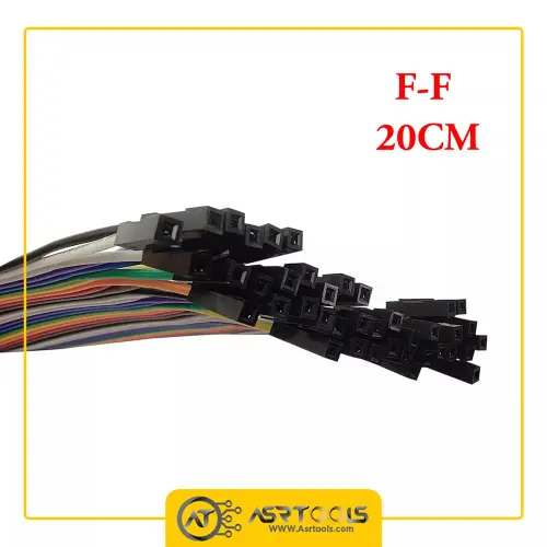 سیم فلت برد بورد دو سر ماده ای مدل 20cm مجموعه 40 عددی-0-40pcs Dupont Line 20CM 40Pin female to Female Jumper Wire breadboard Dupont raspberry arduino orange pi wifi vendo techcircuit tech circuit