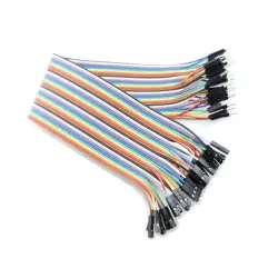 سیم فلت برد بورد سری نر و ماده مدل MF-20cm مجموعه 40 عددی-0-40pcs Dupont Line 20CM 40Pin Male to Female Jumper Wire breadboard Dupont raspberry breadboard Dupont raspberry arduino orange pi wifi vendo techcircuit tech cir