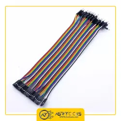 سیم فلت برد بورد سری نر و ماده مدل MF-20cm مجموعه 40 عددی-0-40pcs Dupont Line 20CM 40Pin Male to Female Jumper Wire breadboard Dupont raspberry breadboard Dupont raspberry arduino orange pi wifi vendo techcircuit tech cir