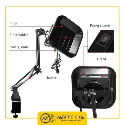 فن دودگیر لحیم کاری کنار میزی کوئیک مدل QUICK 493A-0-QUICK 493A SMOKE ABSORBER TABLE CLAMPIBG