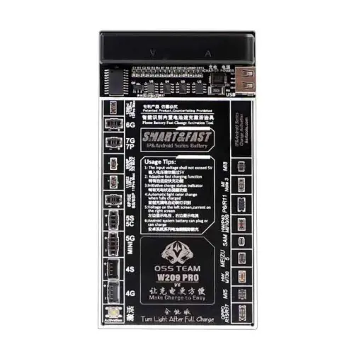 کیت تست و شوک باتری گوشی او اس اس تیم مدل OSS TEAM W209 PRO-0-OSS TEAM W209 PRO smartphone battery fast chargING AND activatED 2 IN 1 tool