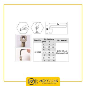 آچار آلن پروسکیت مدل Proskit 8pk-022 مجموعه 7 عددی asrtools