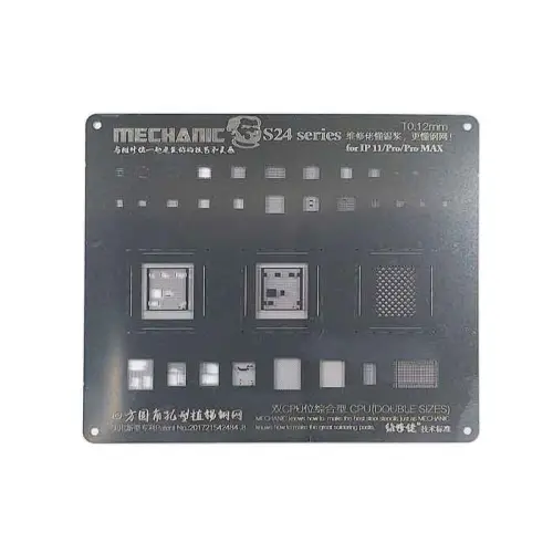 MECHANIC S24 T0.12MM PLANTING TIN STEEL NET 11 11PRO 11 PRO MAX-0-شابلون آی سی آیفون مکانیک مدل MECHANIC S24 T0.12 مناسب مدل های iPhone 11, 11 ProPro Max