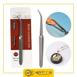 Tweezers Clip Pick-up Nail Art Multi-Functions Nail Pincher Tweezers Tool SALON-0-انبر پنس معکوس سرکج مدل SALON سایز 145 میلی متر