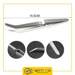 Tweezers Clip Pick-up Nail Art Multi-Functions Nail Pincher Tweezers Tool SALON-0-انبر پنس معکوس سرکج مدل SALON سایز 145 میلی متر