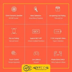 هدفون بی سیم کیو سی وای مدلQCY T8 ASRTOOLS
