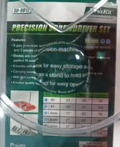 ست پیچ گوشتی ساعتی پروسکیت مدل Proskit SD-9815 مجموعه 6 عددی