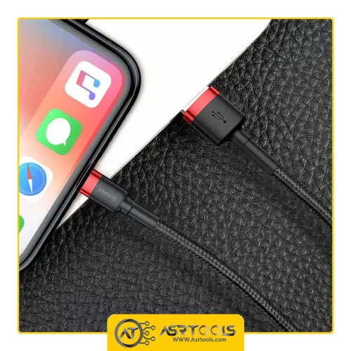 کابل تبدیل USB به لایتنینگ باسئوس مدل Baseus CALKLF-C19 Cafule طول 2 متر asrtools