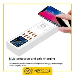 SUNSHINE SS-309WD SMART CHARGER WITH WIRELESS CHARGER-0-شارژر هوشمند رومیزی و تستر شارژر سانشاین مدل SUNSHINE SS-309WD