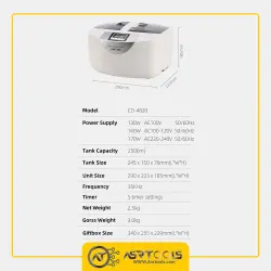 codyson-cd-4820-ultrasonic-cleaner-0-حمام آلتراسونیک کودیسون مدل CODYSON CD-4820 حجم 2500 میلی لیتر