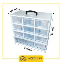 toolbox-12-drawers-ghanad-plast-c04-0-جعبه ابزار 12 کشو قناد پلاست مدل C04