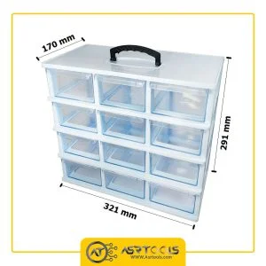 toolbox-12-drawers-ghanad-plast-c04-0-جعبه ابزار 12 کشو قناد پلاست مدل C04