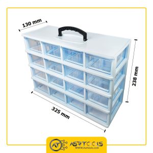 toolbox-16-drawers-ghanad-plast-b04-0-جعبه ابزار 16 کشو قناد پلاست مدل B04