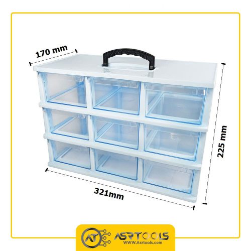 toolbox-9-drawers-ghanad-plast-c03-0-جعبه ابزار 9 کشو قناد پلاست مدل C03
