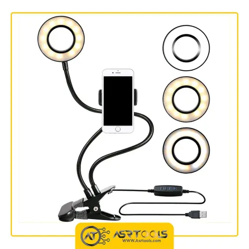 رینگ لایت و پایه نگهدارنده گوشی موبایل مدل professional live stream ring light-0