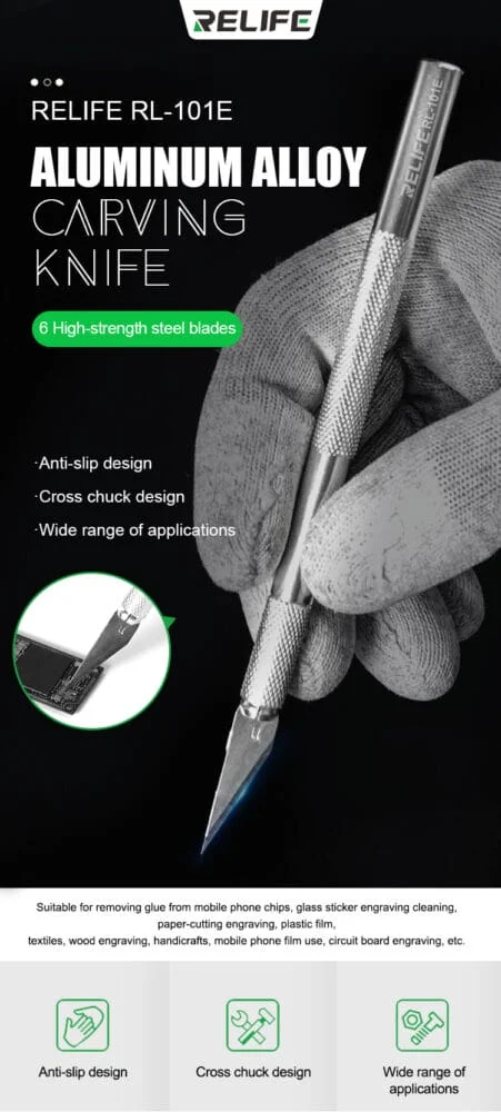 کاتر قلمی ریلایف مدل RELIFE RL-101E همراه با 6 عدد تیغ یدک