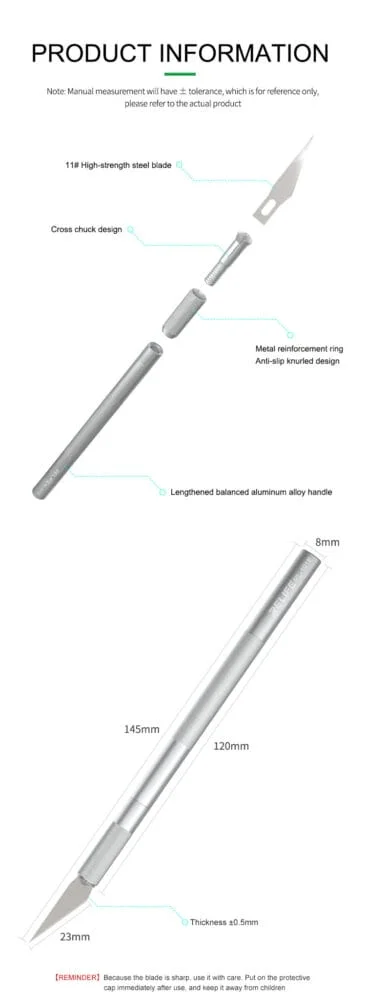 کاتر قلمی ریلایف مدل RELIFE RL-101E همراه با 6 عدد تیغ یدک